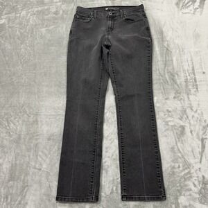 Levis Jeans Womens 6 Gray Black 505 Straight Leg Stretch Medium Wash Denim Logo‎